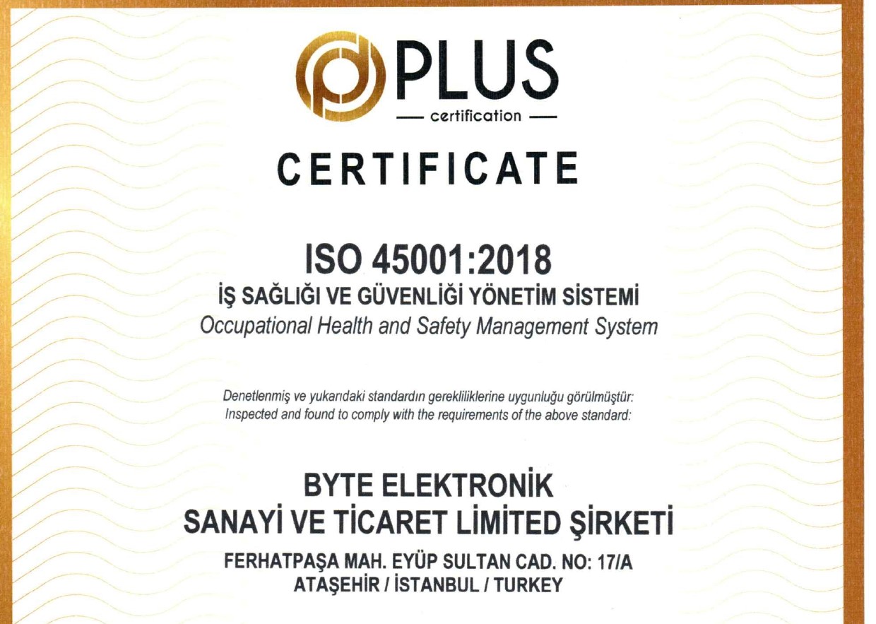 Byte Elektronik ISO 45001:2018 1