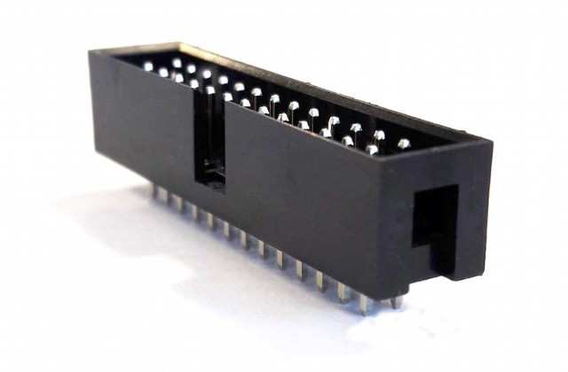 CONN BOX HEADER 26PIN(2x13) 2.54mm THT V/T MALE BLACK  (DS1013-26SSIB1)