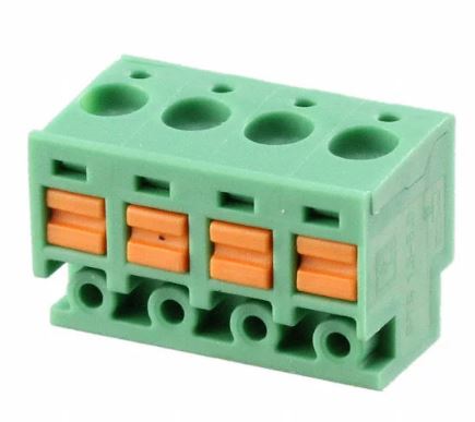 KLM 4POS 5mm FEMALE BLOK TERMINAL  THT (651-1805533 pitch Plug 26-14AWG Spring)