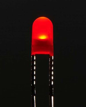 LED RED / DIFFUSED 1.8V 5MM 45mcd 30C THT - BYTE 02490  - 5R3HD-10