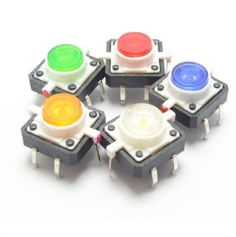 SWITCH LED BUTTON YELLOW  THT (*)