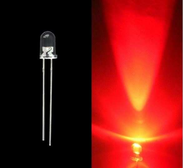 LED 3MM RED WATER CLEAR 1600~2500 mcd SB (3R4UC-8)
