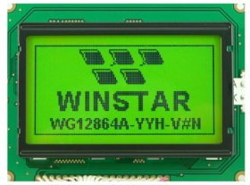 LCD MODGRAP128*64LEDB.LIGHTSTN POSYL-GRN.VOL (WG12864A-YYHV#)