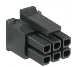 CONN RCPT HSG 6P 3mm BLACK FEMALE  (0430250600)