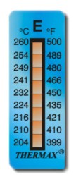 SICAKLIK ÖLÇÜM ETİKETİ 204-260°C (THERMAX 8 LEVEL E)
