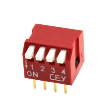 SWITCH 4P 100mA 24VDC SPST R/A THT (DS1040-04RT)