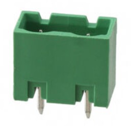 TERM BLOCK HDR 2P 180C 7.62mm GREEN MALE THT (691311400102)