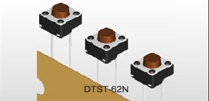 SWITCH TACT 6x6MM 5MM 2pın 520gf  THT - BYTE 03919  - DTST-62Y-V