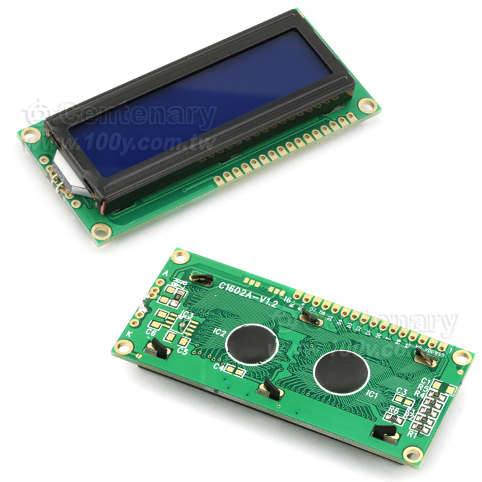 LCD 2X16 80x36mm C1602A-V1.2-5V-GRAY THT (C1602A-V1.2 / MTB1602A6)