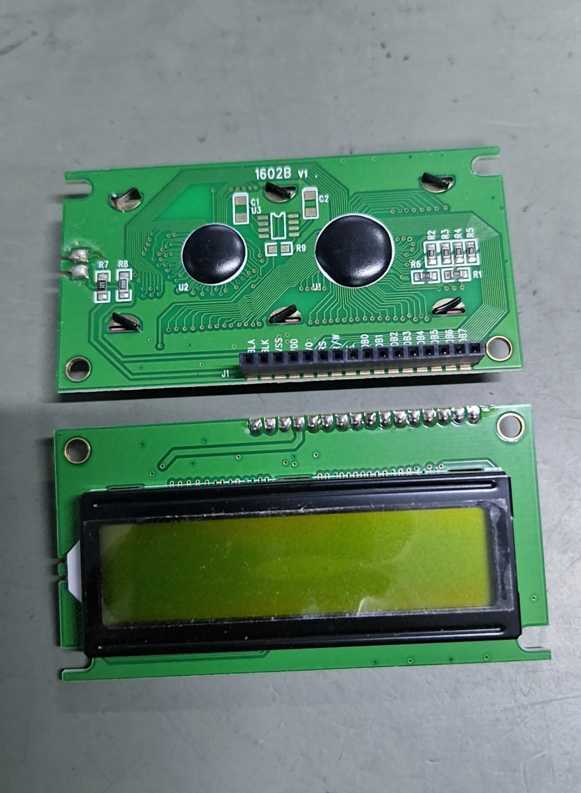 LCD DISPLAY 16*2 84x44x10mm GREEN THT (WH1602B )