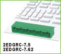 KLM TERM BLK 7.62MM 2P 90C MALE GREEN CLOSED THT (2EDGRC-7.62-02P-14-00AH )