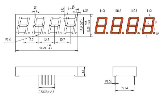 DSP RED  KPF-5461 14mm 4 DIGIT BSRND ANOT THT (*)