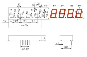 DSP RED  KPF-5461 14mm 4 DIGIT BSRND ANOT THT - BYTE 00550  - *