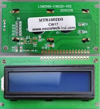 LCD 16X2 84.0X44.0X13.5mm BLUE THT (MTB1602D3 )