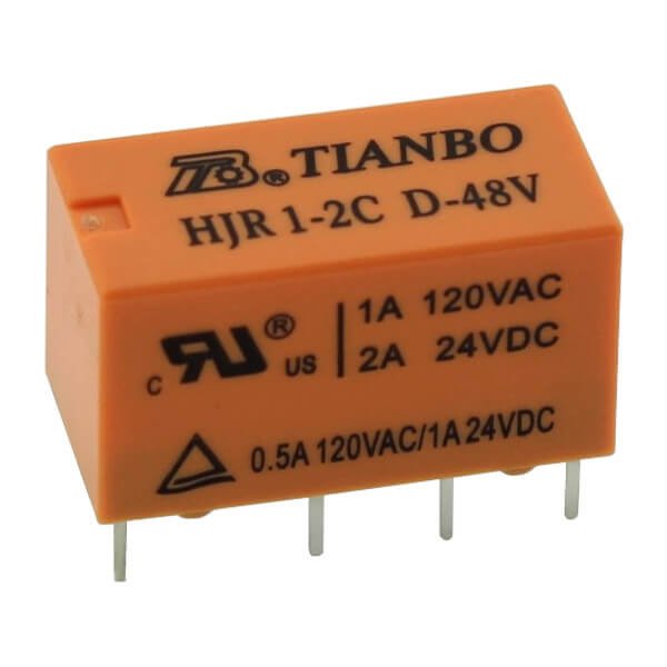 RELAY 2A 48VDC 2PNC TELECOM (DS2) TYPE THT (HJR1-2C-D-48VDC-S-ZY)