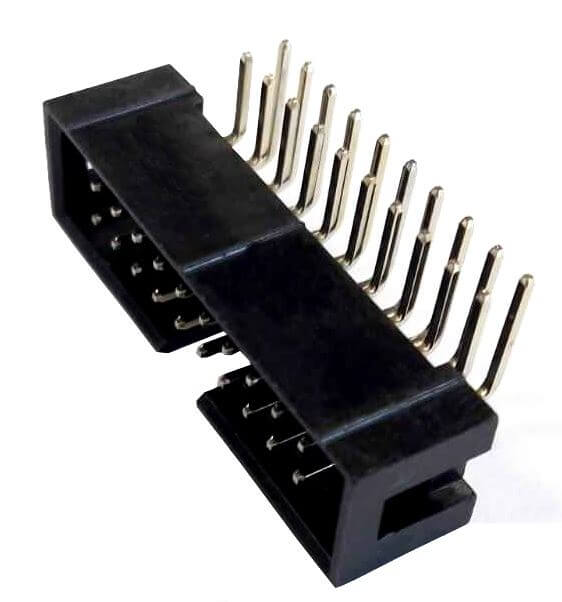 CONN BOX HEADER 20P 2.54mm 90* MALE BLACK THT (DS1013-20RSIB)