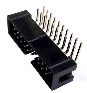 CONN BOX HEADER 20P 2.54mm 90* MALE BLACK THT - BYTE 05133  - DS1013-20RSIB