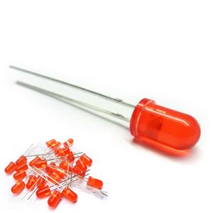 LED RED DIFFUSED 2-2.2V 5MM 600-800mcd THT - BYTE 05345  - 5R4VD