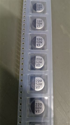 CAP ALUM 220UF 10X10.5MM  20% 50V SMD - BYTE 06331  - VT1H221M-CRG10