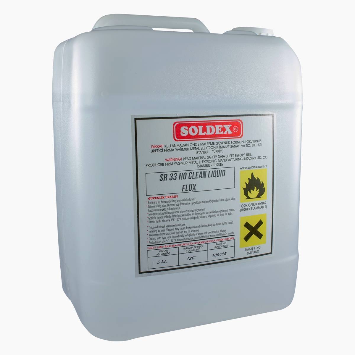 SR-33 TEMİZLİK GEREKTİRMEYEN SIVI FLUX 20LT (1ADET) (SR3320)