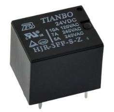 RELAY POWER 7A 24VDC PCB TYPE (JS1) 5PIN TIANBO - BYTE 07054  - HJR-3FF-S-Z-4/24VDC