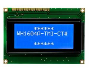 LCD DSP 16x4 87x60x13,5MM LEDB.LIGHT WHITE BLUE - BYTE 07125  - WH1604A-TMI-ET#