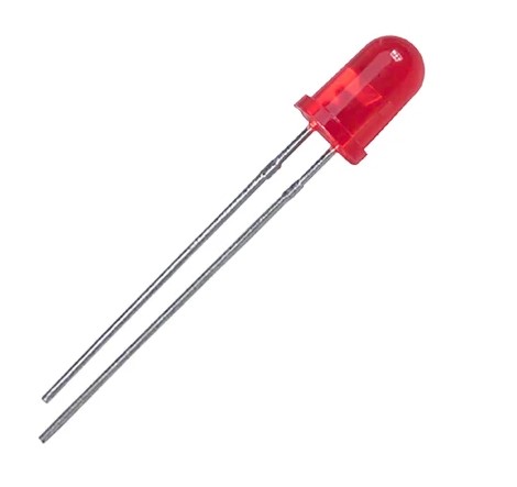 LED RED DIFFUSED 2.2-2.4V 5MM 620-625NM THT (*)