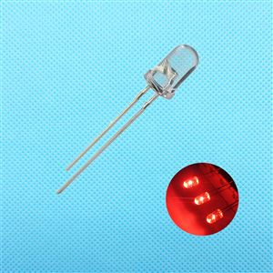 LED RED CLEAR 3mm THT  - BYTE 07619  - AT-LD/3MM-RC