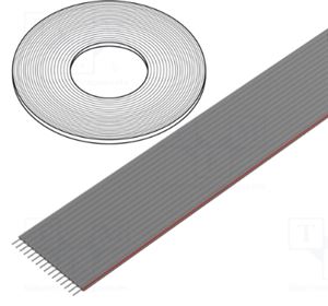 CABLE FLAT 16PIN 1.27mm 30AWG 7x0.1mm GRAY  - BYTE 07948  - DS1057-16A301R/76.5-TR