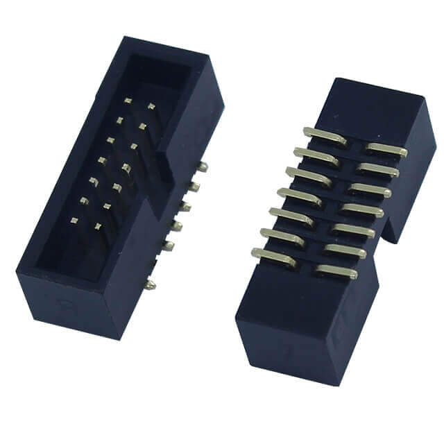 BOX HEADER 14P(2x7) 1.27MM MALE BLACK SMD (L-KLS1-202C-14-T-B)