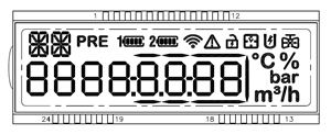 LCD 24P 22x71mm HTN POSITIVE TFT DISPLAY - BYTE 09193  - MTD716FA-V1