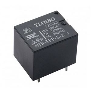 RELAY POWER 7A 12VDC 1FormC PCB TYPE (JS1) 5PIN THT - BYTE 14153  - HJR-3FF-S-Z-4/12VDC