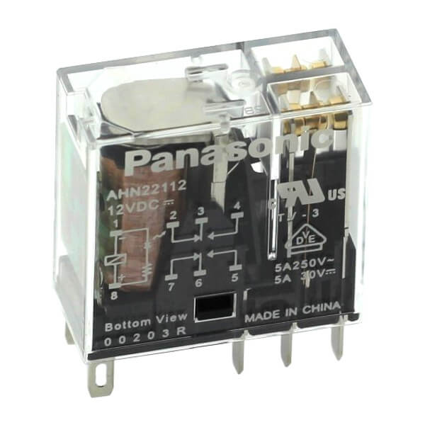 RELAY 5A 12VDC WITH LED 2PNC THT (AHN22112)