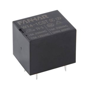 RELAY POWER 10A 12VDC 1FormC PCB TYPE (JS1) 5PIN THT - BYTE 14355  - W14-1CST-DC12V