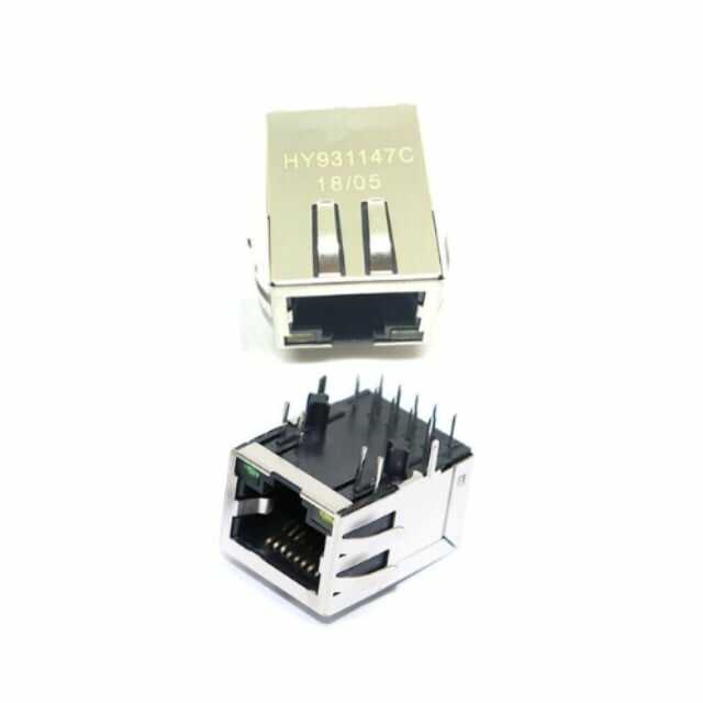MODULAR JACK 8P8C (RJ45,Ethernet) LED(G/Y) R/A THT (HY931147C)