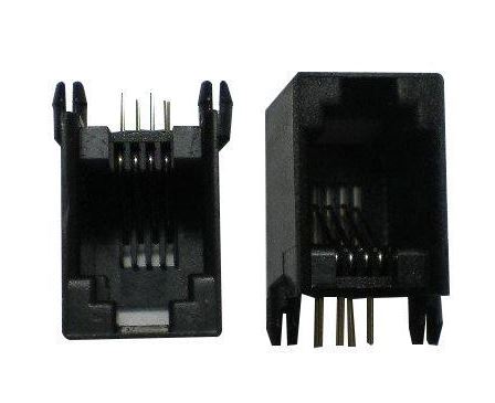 CONN 6P6C RJ11 BLACK 90° THT (6P6C 90*)