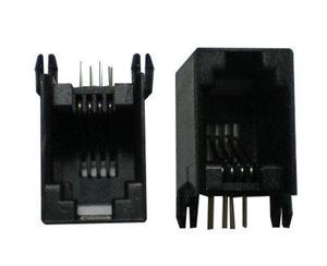 CONN 6P6C RJ11 BLACK 90° THT - BYTE 01935  - 6P6C 90*