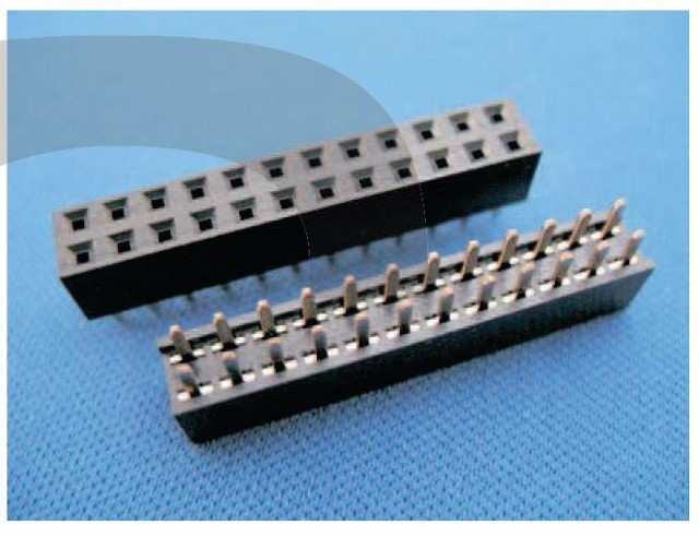 PIN HEADER 6P 2.54mm 2x3 180° FEMALE THT  (L-KLS1-208-2-06-S)